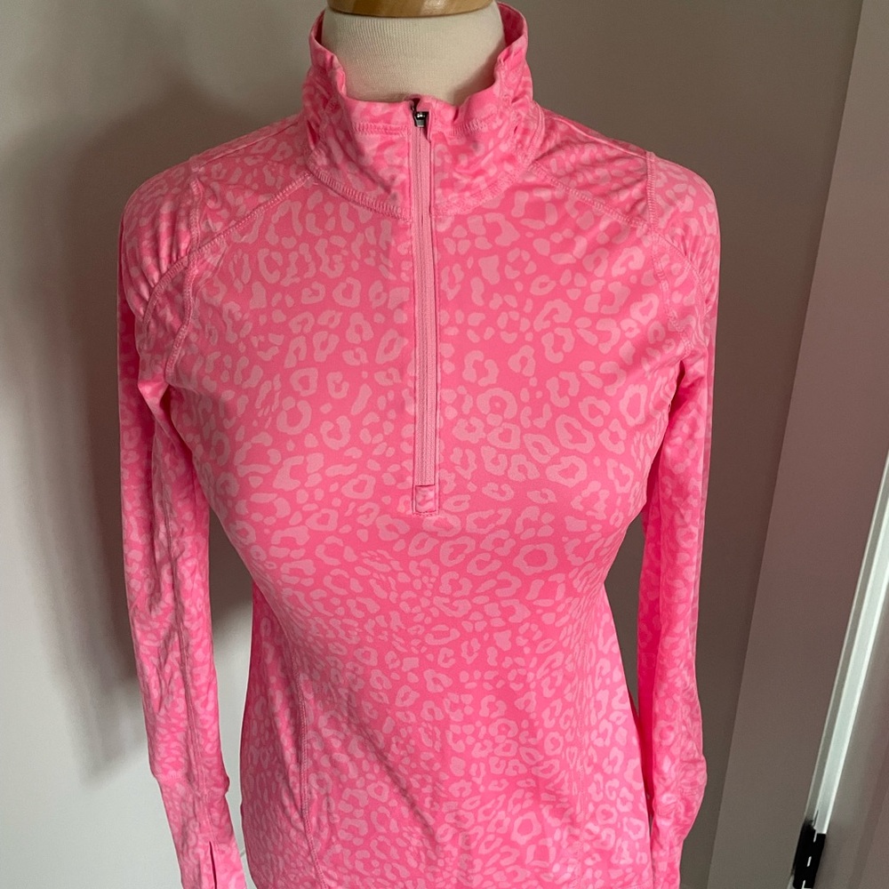 Danskin Dri More Pink Leopard Print Pullover